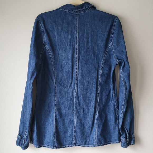 Asos medium wash button down women's denim shirt Size 6 - Picture 2 of 12